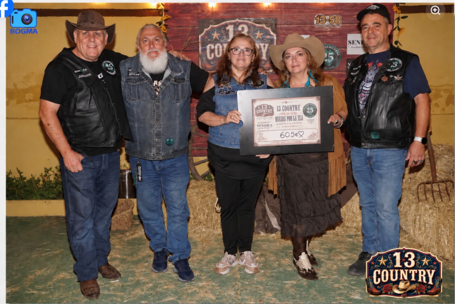 Bikers por la ELA en la fiesta inaugural de 13 Country – 605€ recaudados