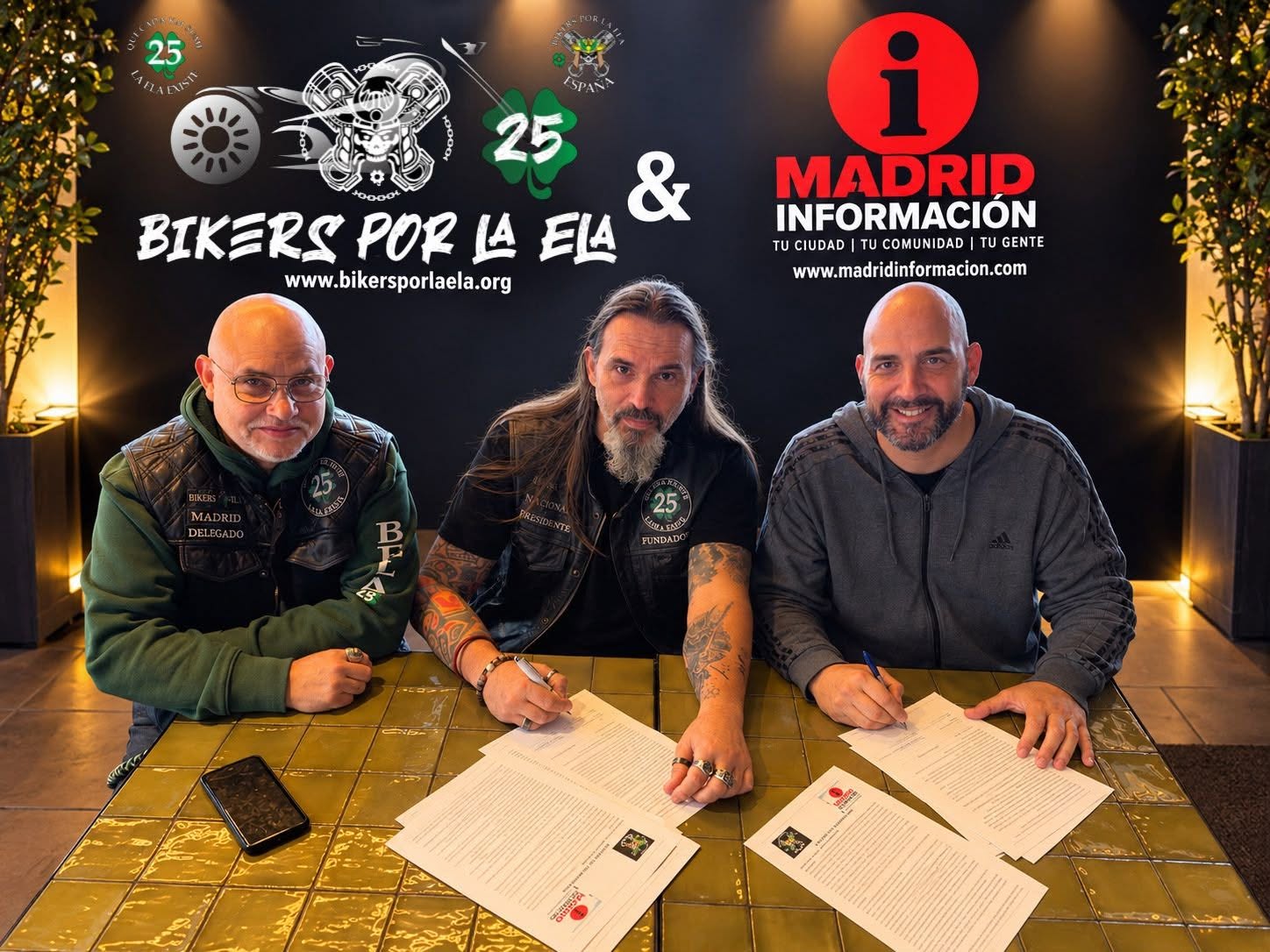 Bikers por la ELA y Madrid Información unen fuerzas